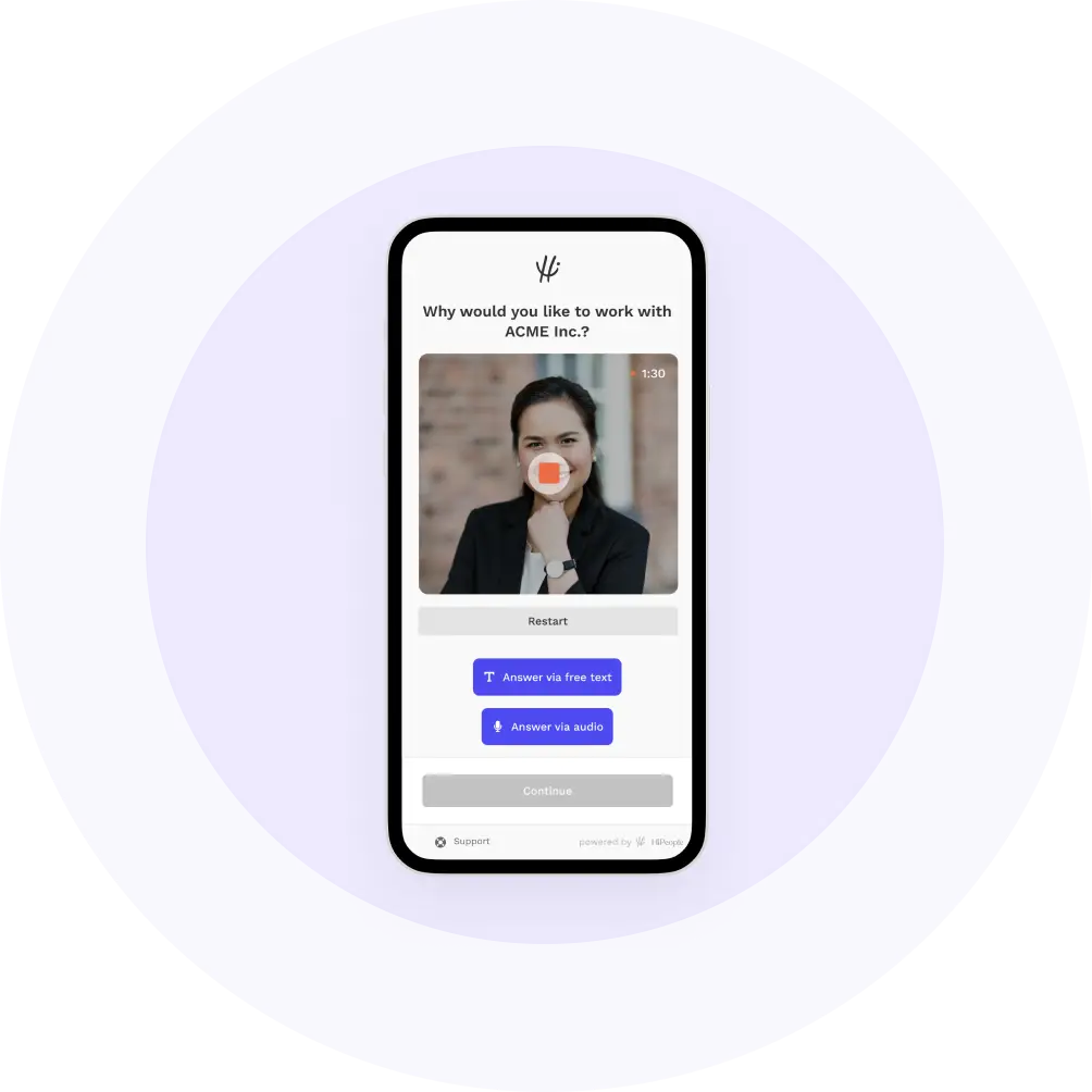 Run async video interviews hire better talent hipeople